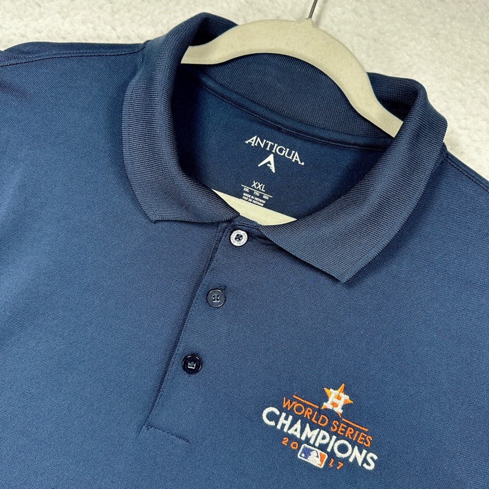 Antigua Houston Astros Polo Mens XXL‎ Navy 2017 World Series Champions 100425
